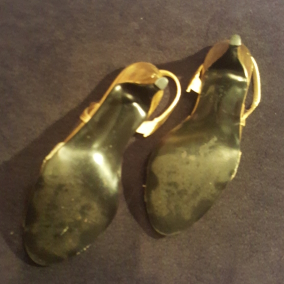PRIVATE COLLECTION ♡ Gorgeous Gold|Clear Embellished Bling Slingback Heels 5.5 - Picture 12 of 13